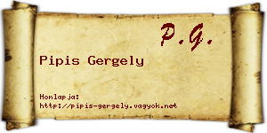 Pipis Gergely névjegykártya